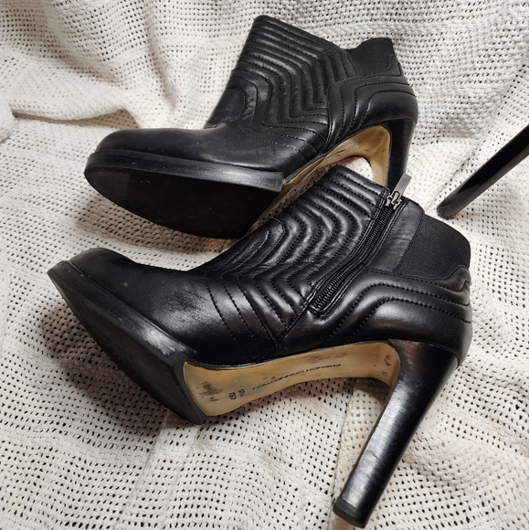 French Connection Deco style heeled ankle Boots 11 - Picture 2 of 13